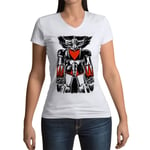 T-Shirt Femme Col V Goldorak Dessin Manga Robot Dessin Anime