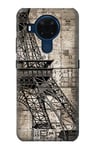 Eiffel Tower Blueprint Case Cover For Nokia 5.4