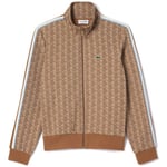 Sweat-shirt Lacoste  SWEATSHIRT ZIPPÉ  PARIS JACQUARD MONOGRAMME MARRON