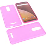 Bag for Wiko View Smartphone Phone Case Protection TPU Rubber Pink