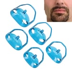 5Pcs Goatee Beard Shaper Transparent Blue Mustache Styling Template Beard Stylin