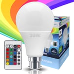 RGB LED 16 Colour Changing Light Bulb Party Light A80 B22 with Remote Control