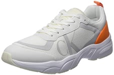 Calvin Klein Jeans Baskets De Running Homme Retro Tennis Mesh Chaussures De Sport, Blanc (White/Creamy White), 45