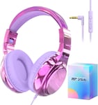 Casque Pour Enfant,Ecouteur Filaire Avec Reglable/Pliable,Casque Audio Filaire Avec Micro,85/94 Db Volume Limite,Casque Enfant Pour Apprentissage/Pc/Phone/Gamin(Violet Clair)