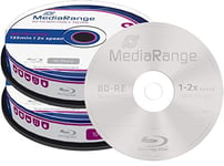 TWIN PAK (2x10=20 DISCS) ReWritable Bluray BD-RE MediaRange 25GB CAKE TUB 2x10pcs BD-RE 2x BLU RAY DISC RW R/W