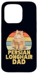 Coque pour iPhone 15 Pro Persian Long Hair Cat Dad Retro Vintage Style Cool Cats Lover