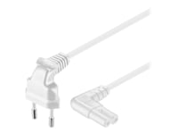 Goobay Nk 104 S - Strømkabel - Power Iec 60320 C7 Til Europlug (Hann) - Ac 250 V - 1 M - 90°-Kontakt - Hvit