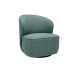 Fauteuil design pivotant en tissu vert de gris amber