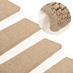 Maison Chic - Lot de 15 Tapis d'escalier autocollants Tapis de marche Marchette Escalier 65x25 cm Sable 69432