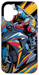 Coque pour iPhone 16 Moto Rider Vintage Moto Grand Prix Light Knight