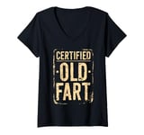 Womens Funny Grumpy Retired Certified Old Fart Dad Shirts for Men V-Neck T-Shirt