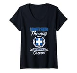 Womens I Don't Need Therapy, I Just Need To Go To Greece Funny V-Neck T-Shirt