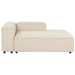 Chaise Longue Côté Gauche En Tissu Beige Ardal