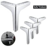 1/4st 10/15/17cm Möbel Sofaben Modern Metall Diamant Triangel Möbelfötter-WELLNGS Silver 4PCS 15cm