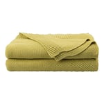 PiccoCasa 100% Cotton Knit Throw Blanket,Solid Lightweight Decorative Throws and Blankets,Soft Knitted Throw Blanket for Sofa Couch, Dark Sea Green 50" x 60"