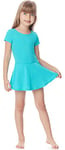 Merry Style Robe Danse Ballet Gymnastique Manche Courte Jupe Vêtement Tenue Sport Fille MS10-136 (Turquoise, 110)