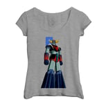 T-Shirt Femme Col Echancré Goldorak Go Nagai Robot Manga Anime Japon 80's