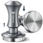 Espresso Tamper 58.3mm Barista Coffee Tamper with Dual Spring Loaded 100% Stainless Steel Ripple Base, Constant 30lb, Compatible with Espresso Machine Rancilio, Gaggia Portafilter, E61 Group(Silver)