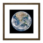 Space NASA North America From Satellite Photograph 8X8 Inch Square Wooden Framed Wall Art Print Picture with Mount