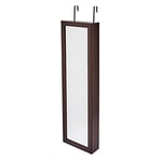 Amazon Basics Rectangulaire Meuble à bijoux murale ou suspendu, avec 2 miroirs pour se maquiller, 47.2"L x 13.78"W x 4.72"H (120 x 35 x 12 cm), Marron foncé