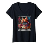 Womens Purrs For The Season Cat Cuddle Time Cute Feline Friend V-Neck T-Shirt