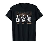 Band Shirts Peace Love Rock and Roll Guitar Player Hippie T-Shirt