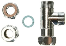 Schell 16242 5 Raccord à Compression en T pour tuyaux en cuivre et Laiton chromé 3/8" x 10 mm, argenté, T-Stück-3/8 Zoll