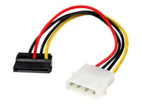 Startech.Com 15 Cm 4-Stifts Molex Till Vänstervinklad Sata-Strömkabeladapter - Strömadapter - Sata-Ström (Hane) Till 4 Pin Intern Effekt (Hane) - 15 Cm - Vänstervinklad Kontakt