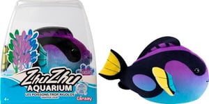 ZHU ZHU AQUARIUM - Merlin le Poisson Chirurgien - Peluche Douce & Interactive Pour Enfants dès 4 ans - Animal Intéractf Rigolo & Mignon - Mini Univers Sous Marin Enchanté - Pas Besoin d'Eau - Lansay