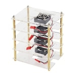 Meijunter Acrylic Case Shell with Silent Cooling Fan for Raspberry Pi 4B / 3B+ / 3B - Clear Stackable Layer Housing Cover