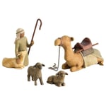 Willow Tree Handmålade Skulpturer Figurer Krubbset Herde