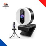 OVIFM 2K HD Webcam Pour PC Streaming Avec Anneau Lumineux Web Cam