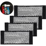 Filet Rangement De Coffre Voiture, [4 Pcs 60x25cm] Organisateurs Sac Pocket Organizer De Coffre Voiture, Filet De Stockage Voiture Sac Avec Élastique