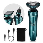 Electric Razor for Men, Electric Shaver Beard for Men Face 3 in 1 Rotary Shavers Nose Sideburn Trimmer Cordless Rechargeable Shaving Kit Wet Dry Use Waterproof IPX7