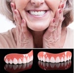 2PCS Silicone False Teeth Dental Veneers Dentures Fake Tooth Smile Universal