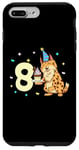 Coque pour iPhone 7 Plus/8 Plus Je suis 8 avec lynx - anniversaire enfant 8 ans