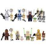 8 st Star Wars Minifigurer Byggklossar Leksakssats 1.77 tum Stridsdroider Klontrupper Actionfigurer Samlarobjekt Byggset för Pojkar Barn