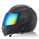 Casque Moto Modulable Double Visière pour Scooter Chopper - Casque de Moto Homme et Femme en - ECE Homologué Casque P,M