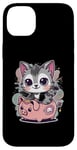 Coque pour iPhone 14 Plus Chat kawaii avec tirelire