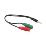 Male Headset To 2 Jack Cable Adapter AUX Cable Y Splitter Cable Cable Converter