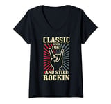 Womens 1961 Classic Rock Vintage Rock & Roll 60th Birthday Gift V-Neck T-Shirt