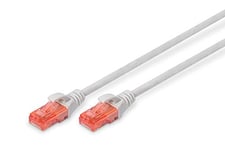 DIGITUS CAT 6 U-UTP Patch Cable, 1.5m, Network LAN DSL Ethernet Cable, LSZH, Copper, AWG 26/7, Grey