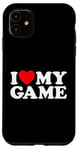 Coque pour iPhone 11 J'adore mon jeu Funny On Gamer Win Play Sport, fan de jeux vidéo