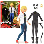 BANDAI - Miraculous Ladybug - Superhero Secret Fashion Doll, Adrien Costume Change Cat Noir Toy With Accessories, Transforming Cat Noir Doll, From The Tales Of Ladybug and Cat Noir