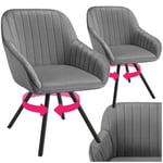 TecTake® Lot de 2 Chaises de Salle à Manger Pivotantes Modernes Fauteuil Salon Velours Chaise Rembourrée Confortable Chaise Design Meuble Salon pour Salle à Manger, Salon, Coiffeuse, Chambre, Cuisine