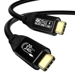 20Gbps USB C 3.2 Gen 2 Cable,Type C 4K@60Hz UHD Video 5A/240W PD3.1 Fast Charge w/E-Marker Compatible with Thunderbolt 3/4 for iPhone 15Pro MacBook Samsung Galaxy Pixel Dell Monitor (3M)