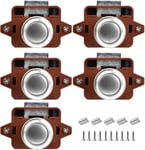 5 Pieces Bouton Poussoir Loquet,Bouton Poussoir en Métal Serrure de Porte,Bouton en Métal Verrou Porte,Loquet de Verrouillage de Porte Sans clé,pour Caravane Yacht(Q1198)