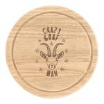 Crazy Goat Man Stars Round Chopping Cheese Board Funny Animal