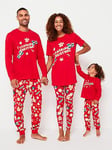 Very Man Mens Family Christmas Cracker Printed Long Sleeve Top And Jogger - Red, Red, Size Xl, Men