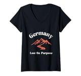 Womens Lost On Purpose Germany Travel Vacation Germany V-Neck T-Shirt